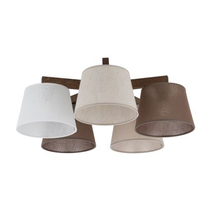 Brilagi - Piestiprināma griestu lustra LATTE 5xE27/15W/230V priežu/mix