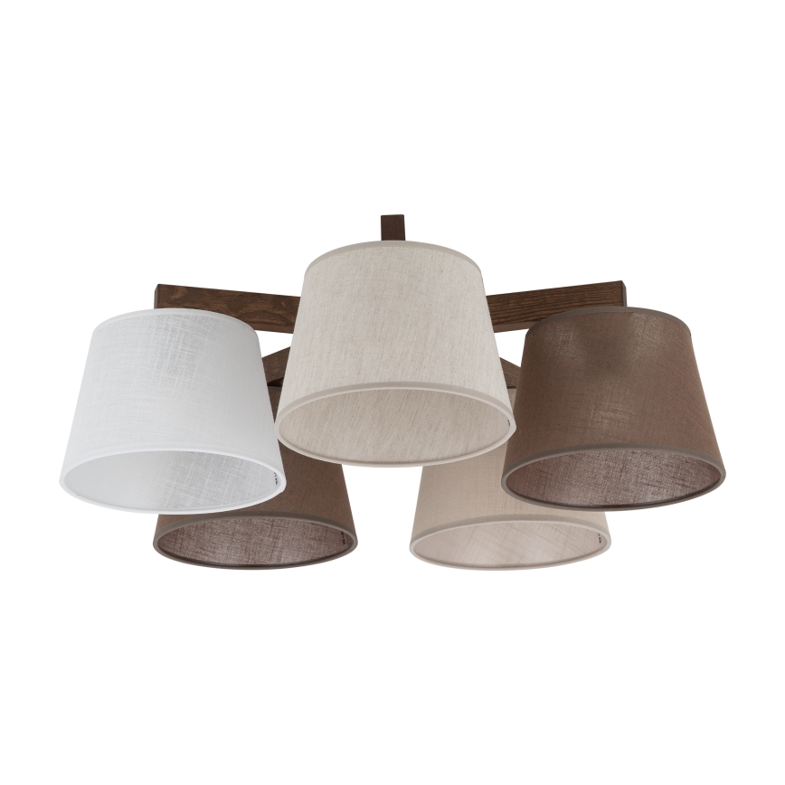 Brilagi - Piestiprināma griestu lustra LATTE 5xE27/15W/230V priežu/mix