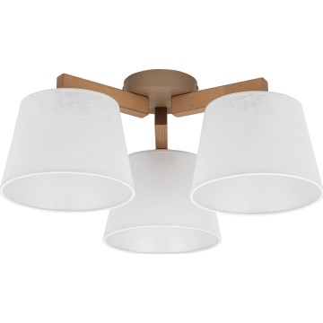 Brilagi - Piestiprināmā griestu lustra LATTE SABIA 3xE27/60W/230V priede/balta