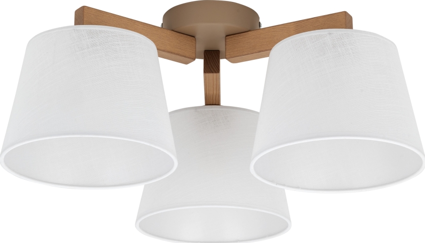Brilagi - Piestiprināmā griestu lustra LATTE SABIA 3xE27/60W/230V priede/balta
