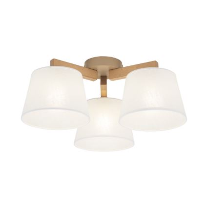 Brilagi - Piestiprināmā griestu lustra LATTE SABIA 3xE27/60W/230V priede/balta