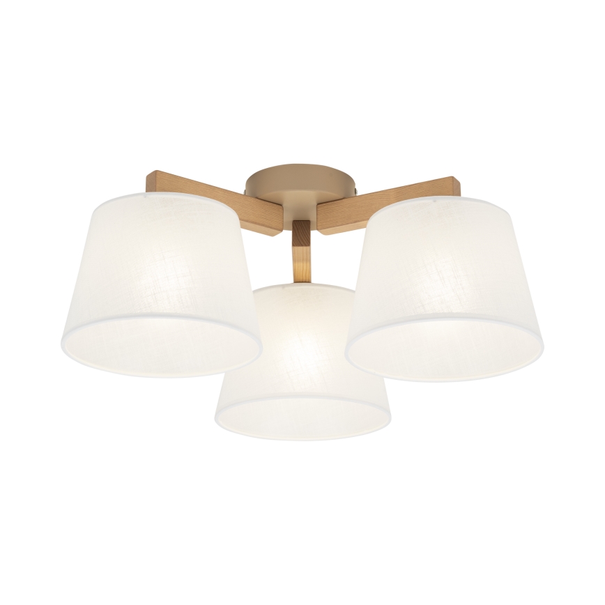 Brilagi - Piestiprināmā griestu lustra LATTE SABIA 3xE27/60W/230V priede/balta