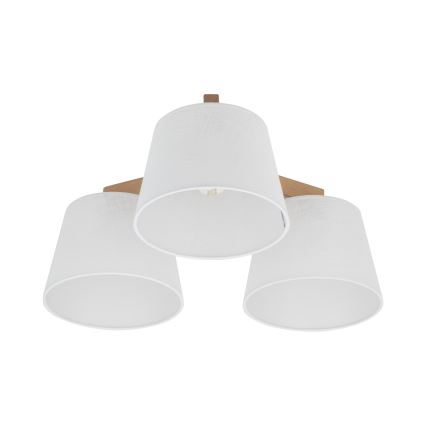 Brilagi - Piestiprināmā griestu lustra LATTE SABIA 3xE27/60W/230V priede/balta
