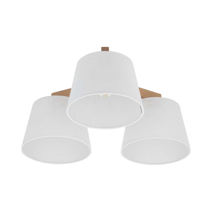 Brilagi - Piestiprināmā griestu lustra LATTE SABIA 3xE27/60W/230V priede/balta