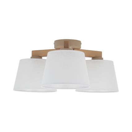 Brilagi - Piestiprināmā griestu lustra LATTE SABIA 3xE27/60W/230V priede/balta