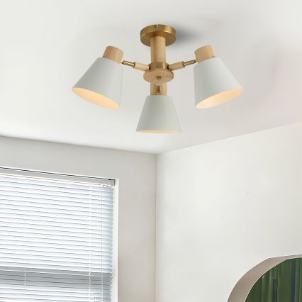 Brilagi - Piestiprināma griestu lustra LUND WOOD 3xE27/40W/230V pr. 50 cm no kaučuka koka