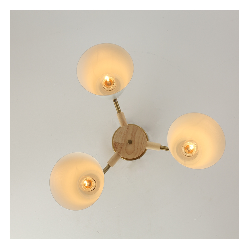 Brilagi - Piestiprināma griestu lustra LUND WOOD 3xE27/40W/230V pr. 50 cm no kaučuka koka