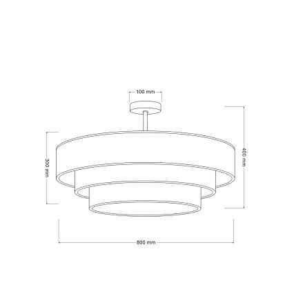 Brilagi - Piestiprināma griestu lustra LUNETA 3xE27/60W/230V Ø 80 cm pelēka/krēmkrāsaina/balta
