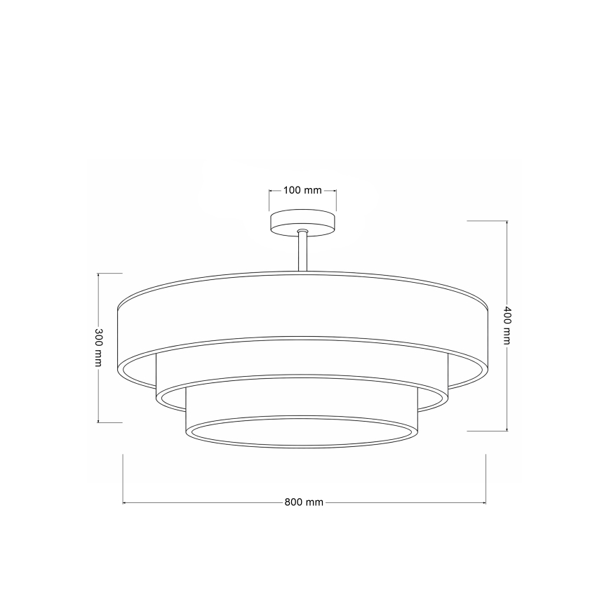 Brilagi - Piestiprināma griestu lustra LUNETA 3xE27/60W/230V Ø 80 cm pelēka/krēmkrāsaina/balta