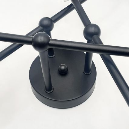 Brilagi - Piestiprināma griestu lustra MALIVA 6xE14/15W/230V, melna/dūmota