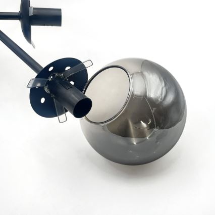 Brilagi - Piestiprināma griestu lustra MALIVA 6xE14/15W/230V, melna/dūmota