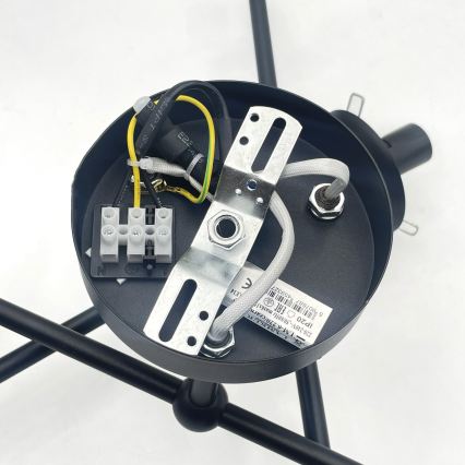 Brilagi - Piestiprināma griestu lustra MALIVA 6xE14/15W/230V, melna/dūmota