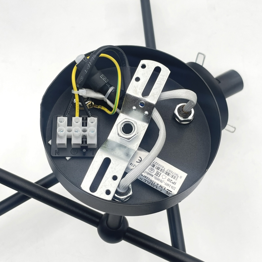 Brilagi - Piestiprināma griestu lustra MALIVA 6xE14/15W/230V, melna/dūmota