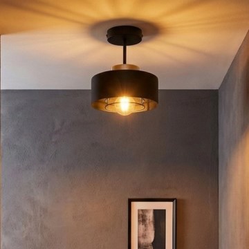 Brilagi - Piestiprināma griestu lustra SPRING 1xE27/60W/230V melna/zelta