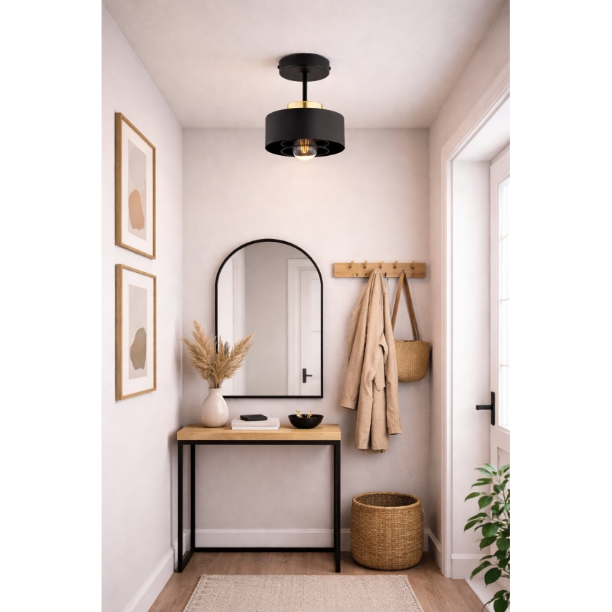 Brilagi - Piestiprināma griestu lustra SPRING 1xE27/60W/230V melna/zelta