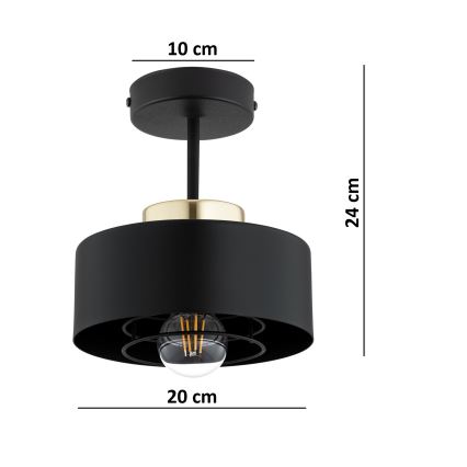 Brilagi - Piestiprināma griestu lustra SPRING 1xE27/60W/230V melna/zelta