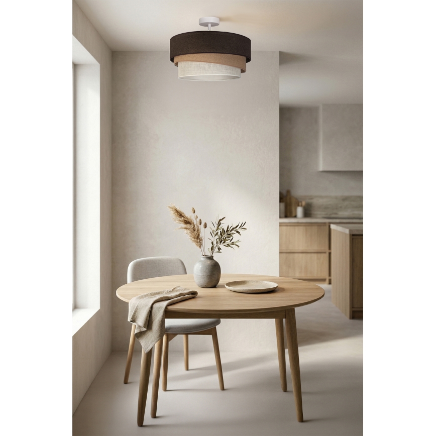 Brilagi - Piestiprināma griestu lustra TRIO 1xE27/60W/230V Ø 40 cm brūna/bēša/balta