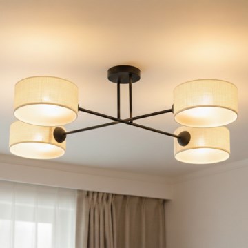 Brilagi - Piestiprināma griestu lustra VIRGO 4xE14/40W/230V krēmkrāsas/melna