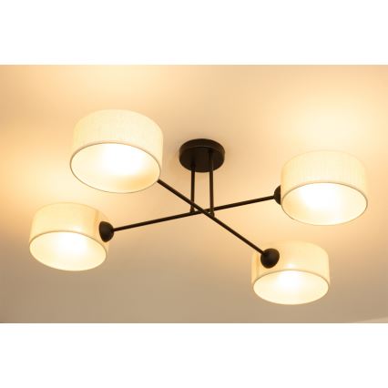 Brilagi - Piestiprināma griestu lustra VIRGO 4xE14/40W/230V krēmkrāsas/melna