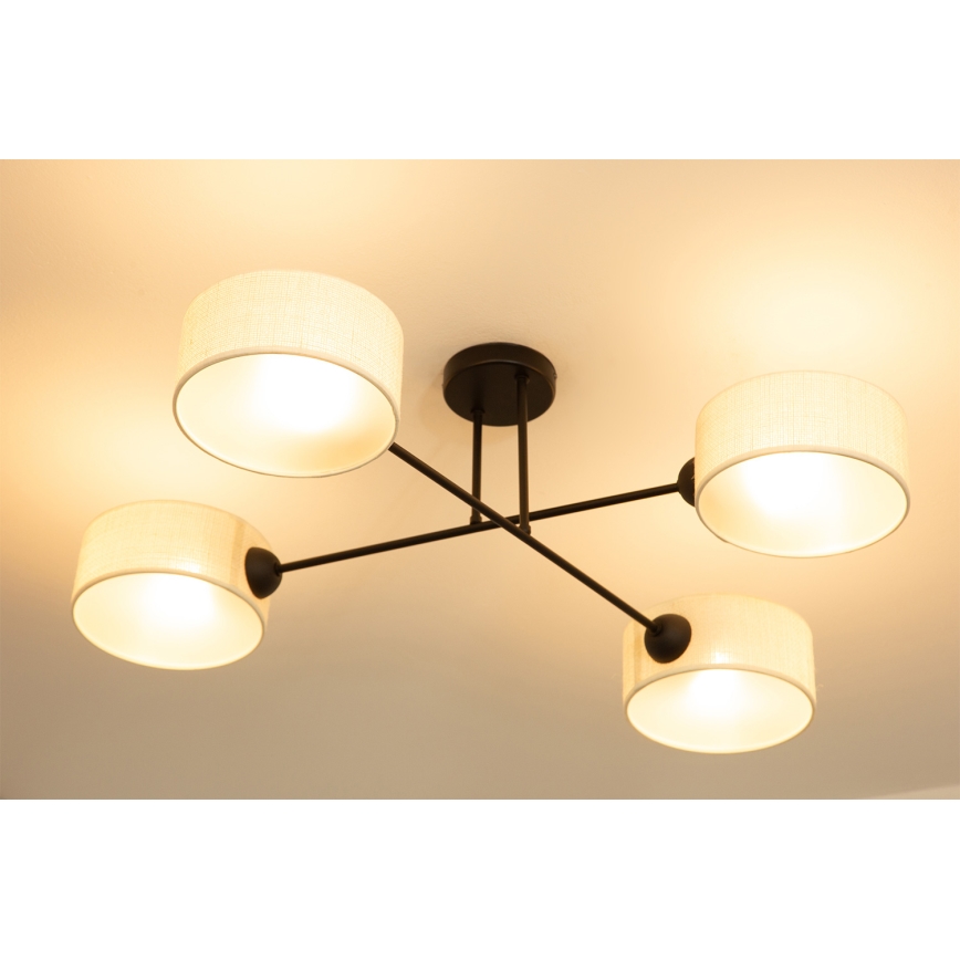 Brilagi - Piestiprināma griestu lustra VIRGO 4xE14/40W/230V krēmkrāsas/melna