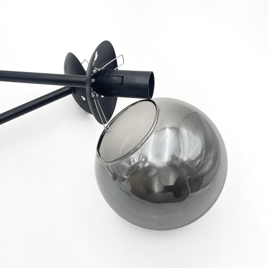 Brilagi - Piestiprināma lustra MALIVA 4xE14/15W/230V melna/dūmakaina