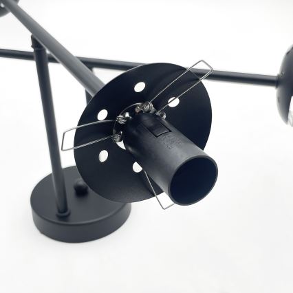 Brilagi - Piestiprināma lustra MALIVA 4xE14/15W/230V melna/dūmakaina