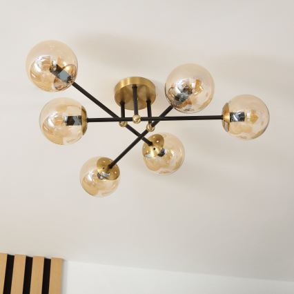 Brilagi - Piestiprināmā lustra MALIVA 6xE14/15W/230V zeltaina