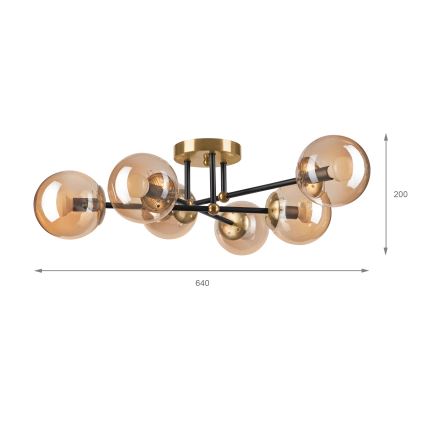 Brilagi - Piestiprināmā lustra MALIVA 6xE14/15W/230V zeltaina