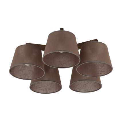 Brilagi - Piestiprināms griestu gaismeklis LATTE 5xE27/15W/230V priede/brūna