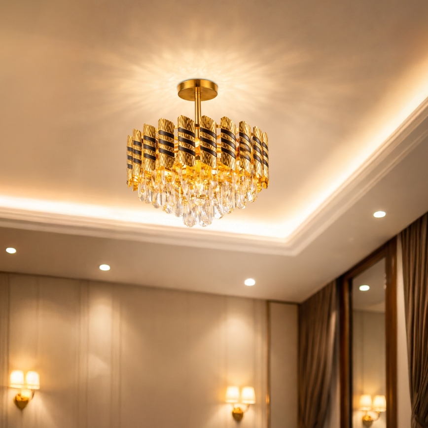 Brilagi - Piestiprināms griestu lustrs CRISTAL 5xE14/40W/230V Ø 38 cm