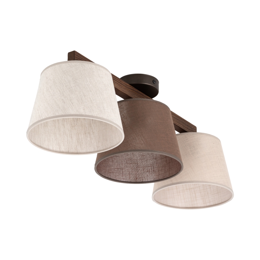 Brilagi - Piestiprināms griestu lustrs LATTE SABIA 3xE27/15W/230V priede/maisījums