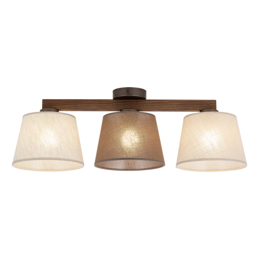 Brilagi - Piestiprināms griestu lustrs LATTE SABIA 3xE27/15W/230V priede/maisījums