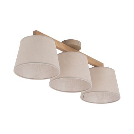 Brilagi - Piestiprināms griestu lustrs LATTE SABIA 3xE27/60W/230V priede/bēša