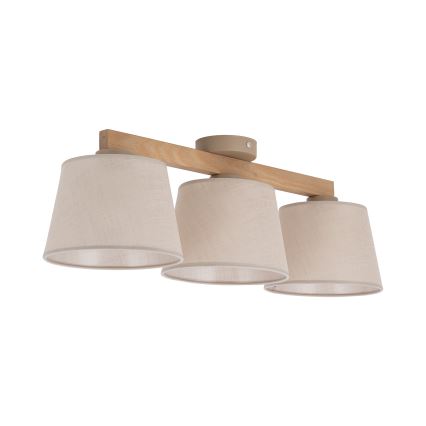 Brilagi - Piestiprināms griestu lustrs LATTE SABIA 3xE27/60W/230V priede/bēša