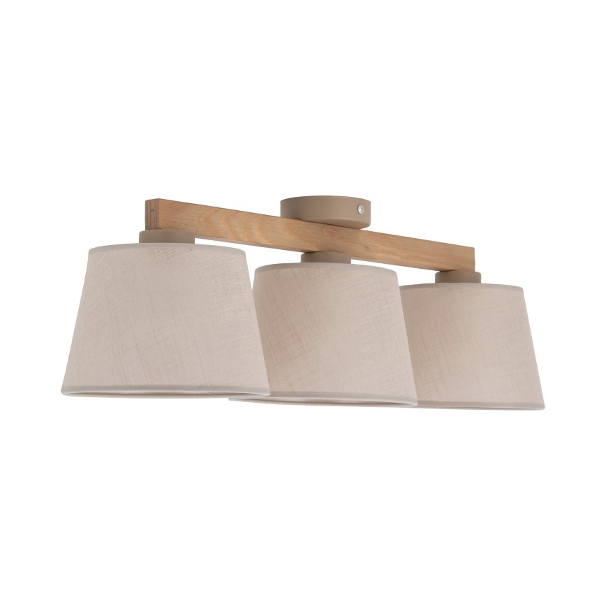 Brilagi - Piestiprināms griestu lustrs LATTE SABIA 3xE27/60W/230V priede/bēša