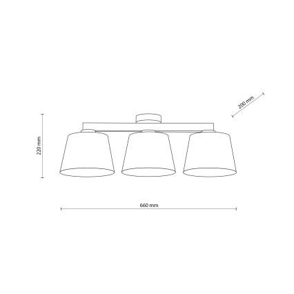 Brilagi - Piestiprināms griestu lustrs LATTE SABIA 3xE27/60W/230V priede/bēša
