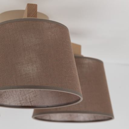 Brilagi - Piestiprināms griestu lustrs LATTE SABIA 3xE27/60W/230V priede/brūna