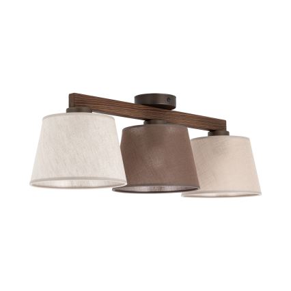Brilagi - Piestiprināms griestu lustrs LATTE SABIA 3xE27/60W/230V priede/maisījums