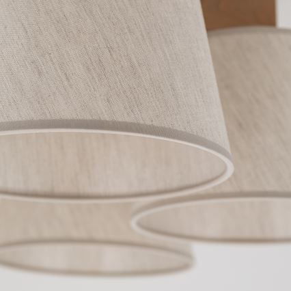 Brilagi - Piestiprināms griestu lustrs LATTE SABIA 5xE27/15W/230V priede/krēmkrāsa