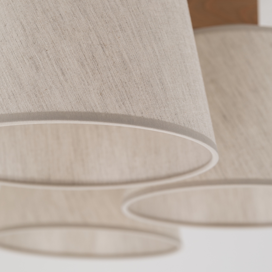 Brilagi - Piestiprināms griestu lustrs LATTE SABIA 5xE27/15W/230V priede/krēmkrāsa