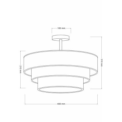 Brilagi - Piestiprināms griestu lustrs LUNETA 1xE27/60W/230V Ø 40 cm pelēka/krēmīga/balta
