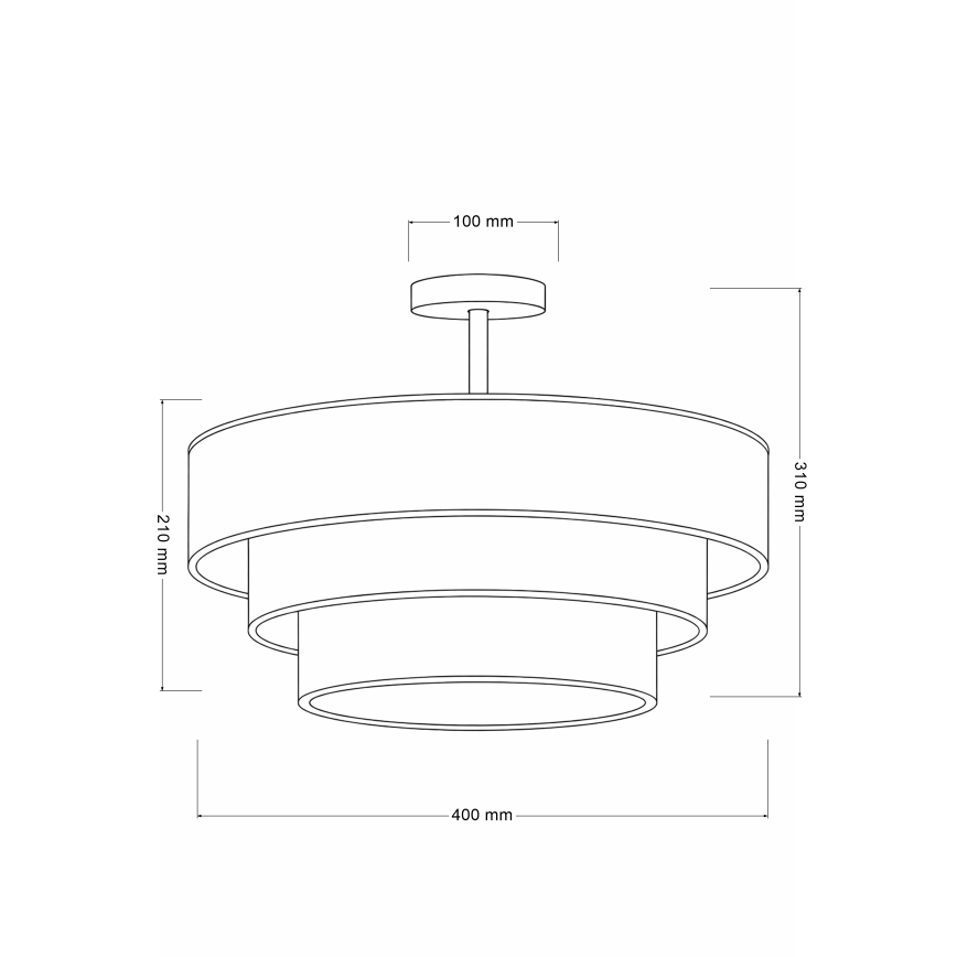 Brilagi - Piestiprināms griestu lustrs LUNETA 1xE27/60W/230V Ø 40 cm pelēka/krēmīga/balta