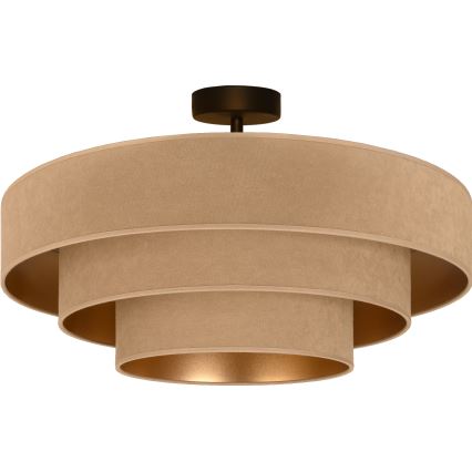 Brilagi - Piestiprināms griestu lustrs LUNETA 3xE27/60W/230V Ø 80 cm bēšs/zelts
