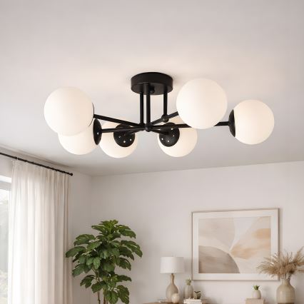 Brilagi - Piestiprināms griestu lustrs MALIVA 6xE14/15W/230V melns/balts