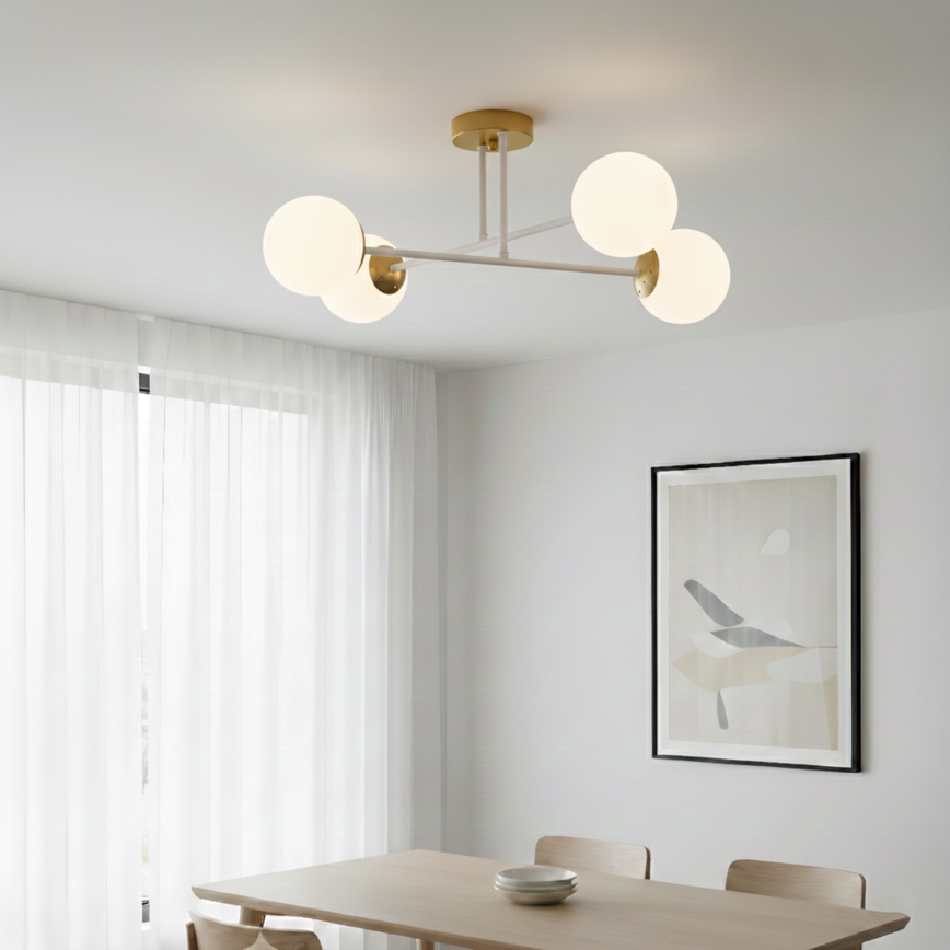 Brilagi - Piestiprināms lustrs MALIVA 4xE14/15W/230V zelta/balta