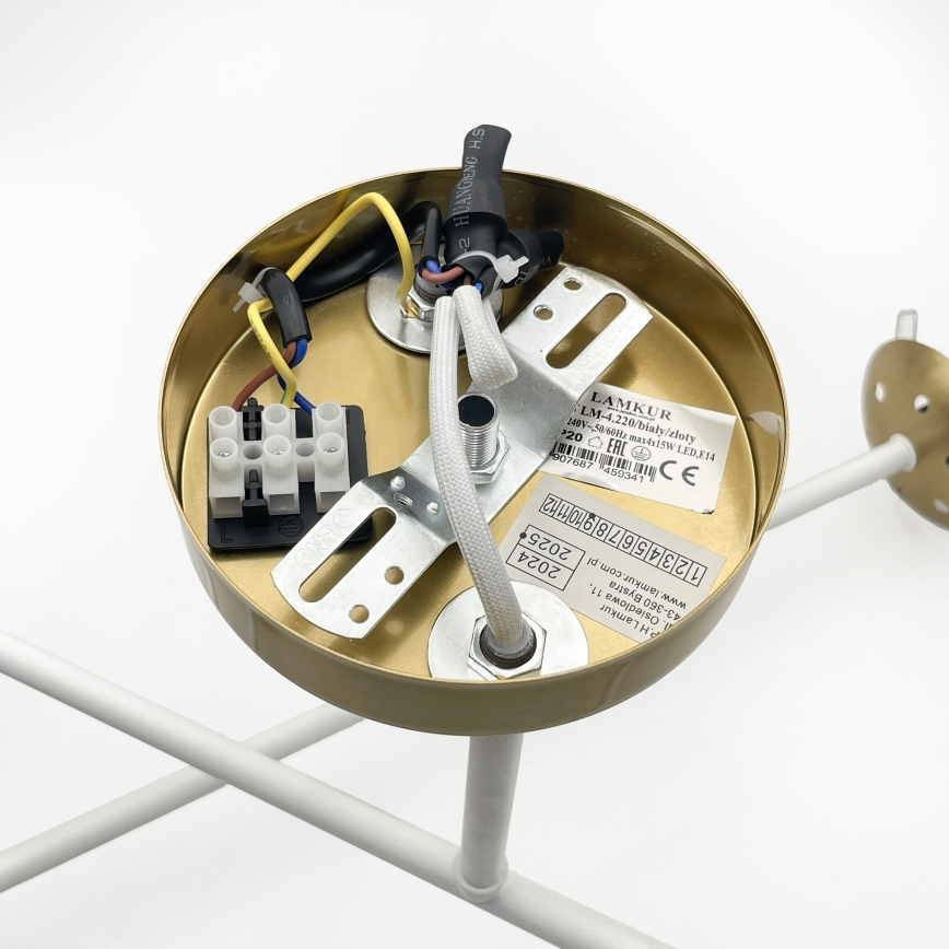 Brilagi - Piestiprināms lustrs MALIVA 4xE14/15W/230V zelta/balta