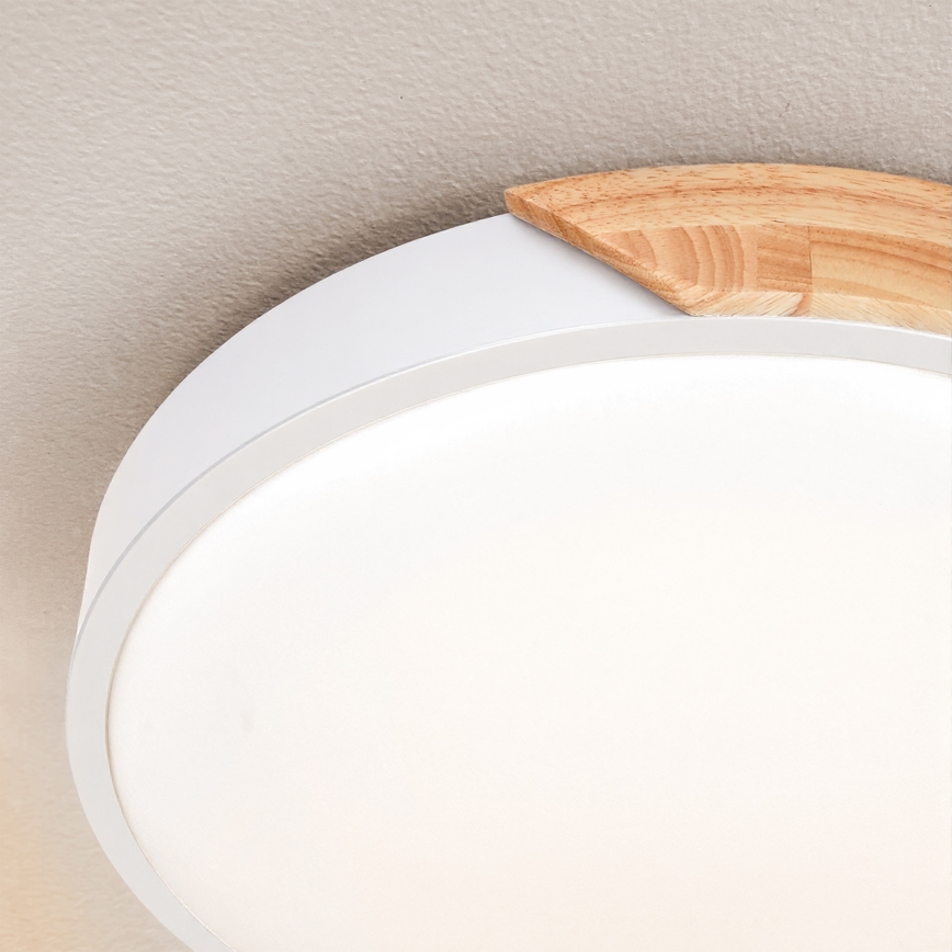 Brilagi - Dimmējams LED griestu gaismeklis PILANA LED/48W/230V ozols/balts Ø 40 cm + tālvadība