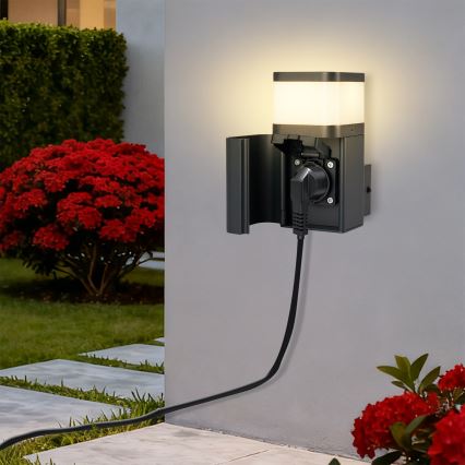 Brilagi - Āra sienas lampa ar SCHUKO kontaktligzdu PILLAR 1xG9/11W/230V IP44 antracīts