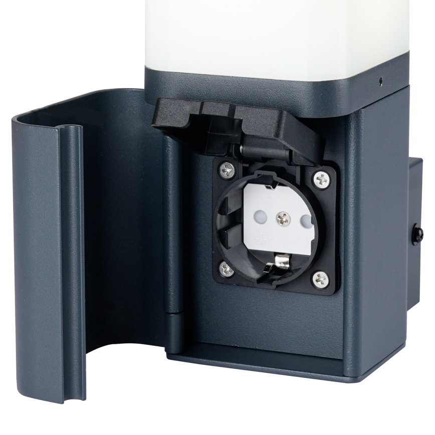 Brilagi - Āra sienas lampa ar SCHUKO kontaktligzdu PILLAR 1xG9/11W/230V IP44 antracīts