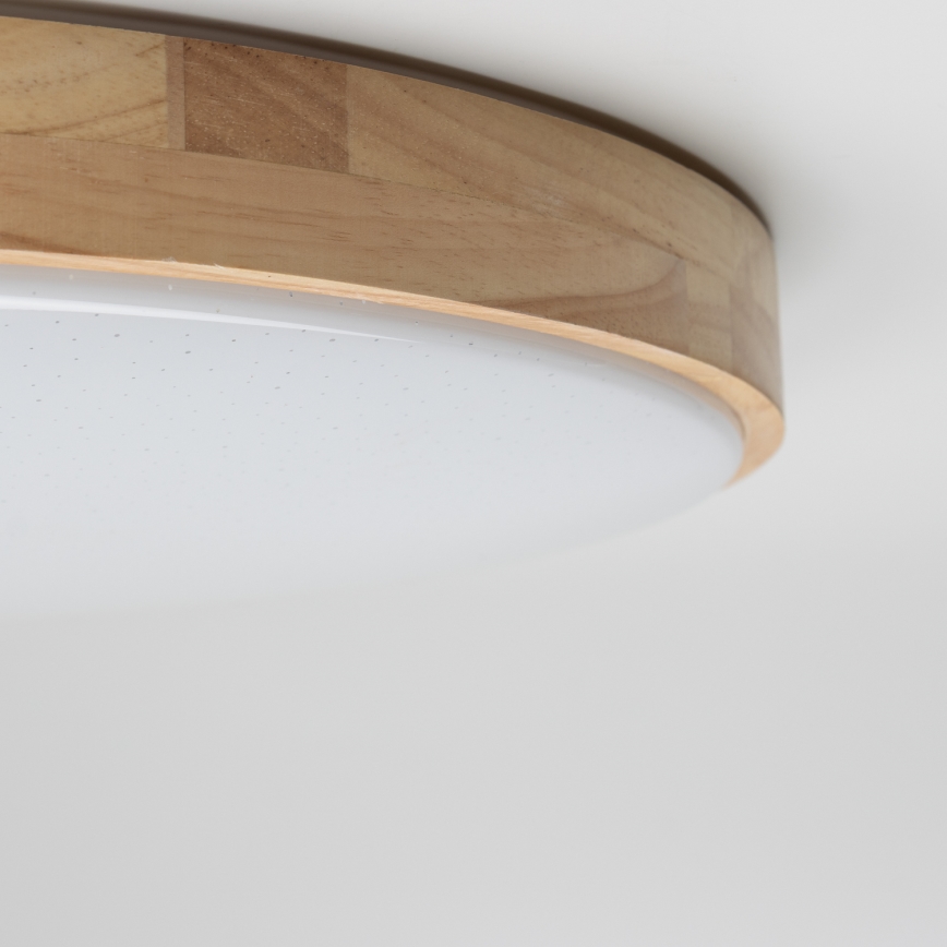 Brilagi - LED aptumšojams griestu gaismeklis PINE LED/60W/230V, koka, diametrs 52 cm, 3000-6500K + tālvadības pults